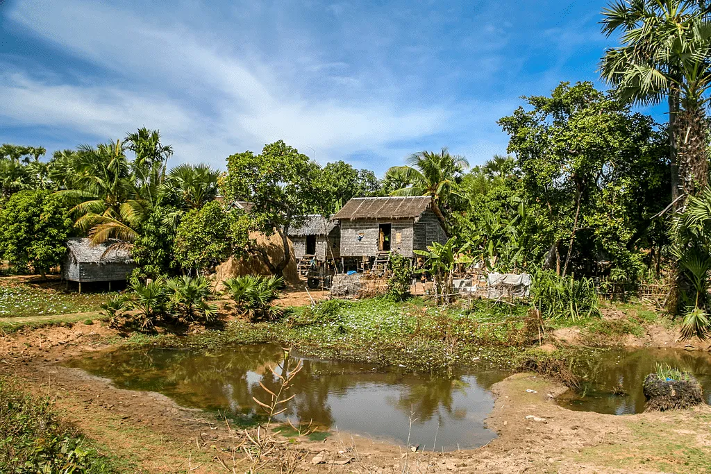 Photo of a typical Cambodian Village Hutt
